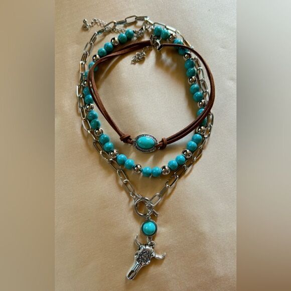 bohemian multilayer necklace A489 - Picture 2 of 5